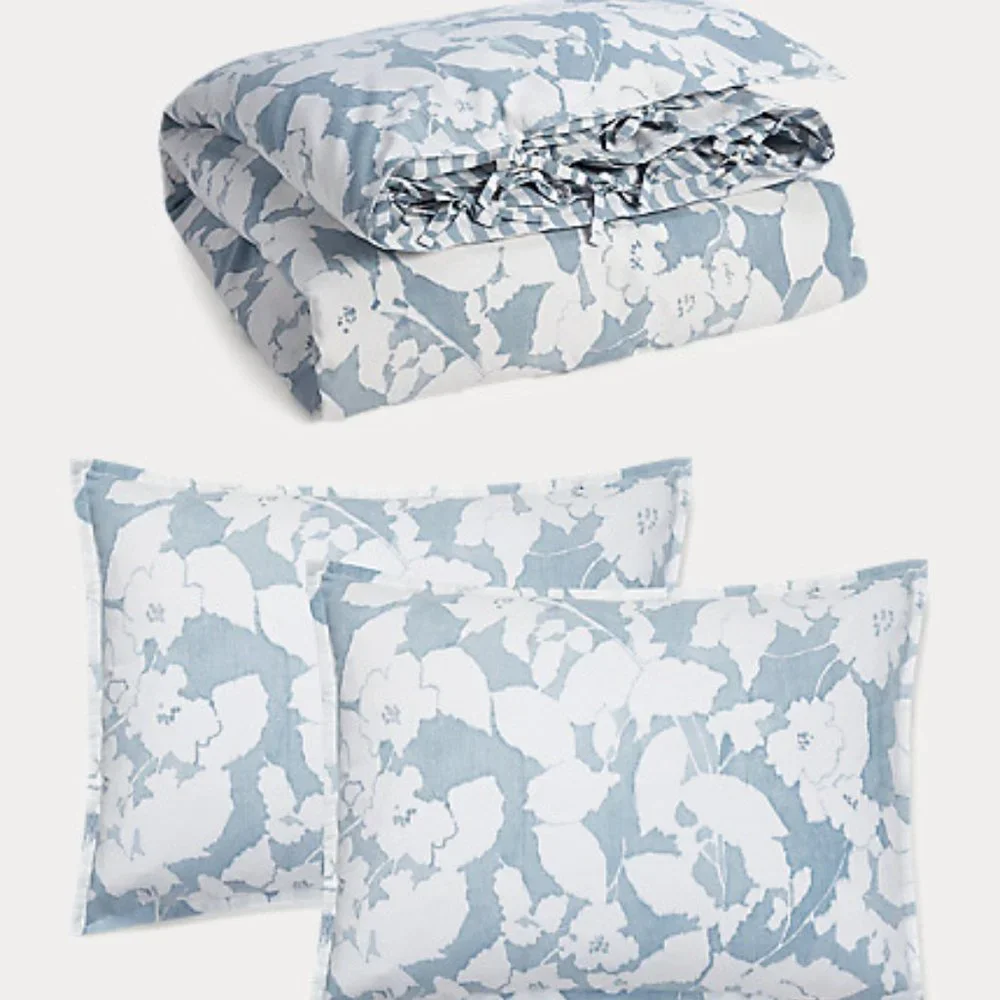 7 Pc Set Lauren Ralph Lauren Willa Full/Queen Duvet Cover Set & Queen Sheet Set